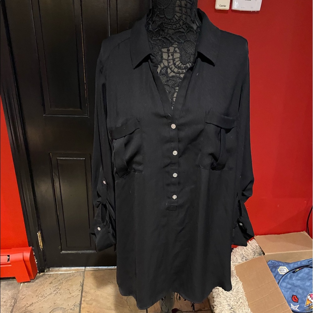 a.n.a Plus Size Collared Blouse